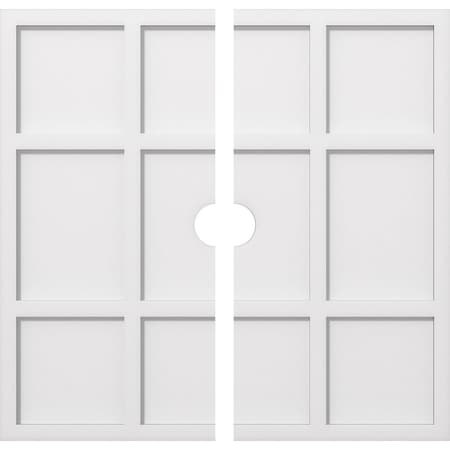 Ekena Millwork Rubik Architectural Grade PVC Ceiling Medallion, 30"OD x 3"ID x 10 1/2"C x 1"P, Two-Piece CMP30RK2-03000